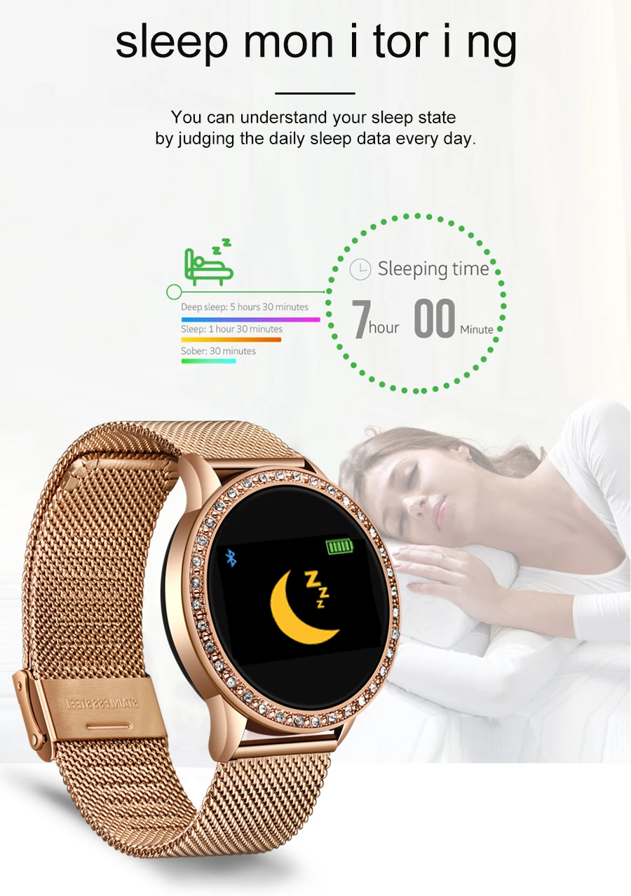 LIGE модные часы Smart Watch Для женщин Для мужчин Спорт Водонепроницаемый часы сна монитор сердечного ритма для iPhone портативный Bluetooth напоминание о звонках