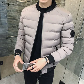 

Parkas Men Winter Large Size Zipper Leisure Simple All-match Korean Parka Mens Thicker Warm Trendy Harajuku Hombres Ropa Coats