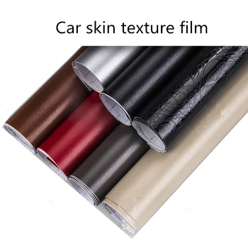 

30X152CM Leather Car Stickers 3D Dashboard Sticker DIY Texture Trim Vinyl Wrap Sheet Film Sticker PVC Car Accessories Interior