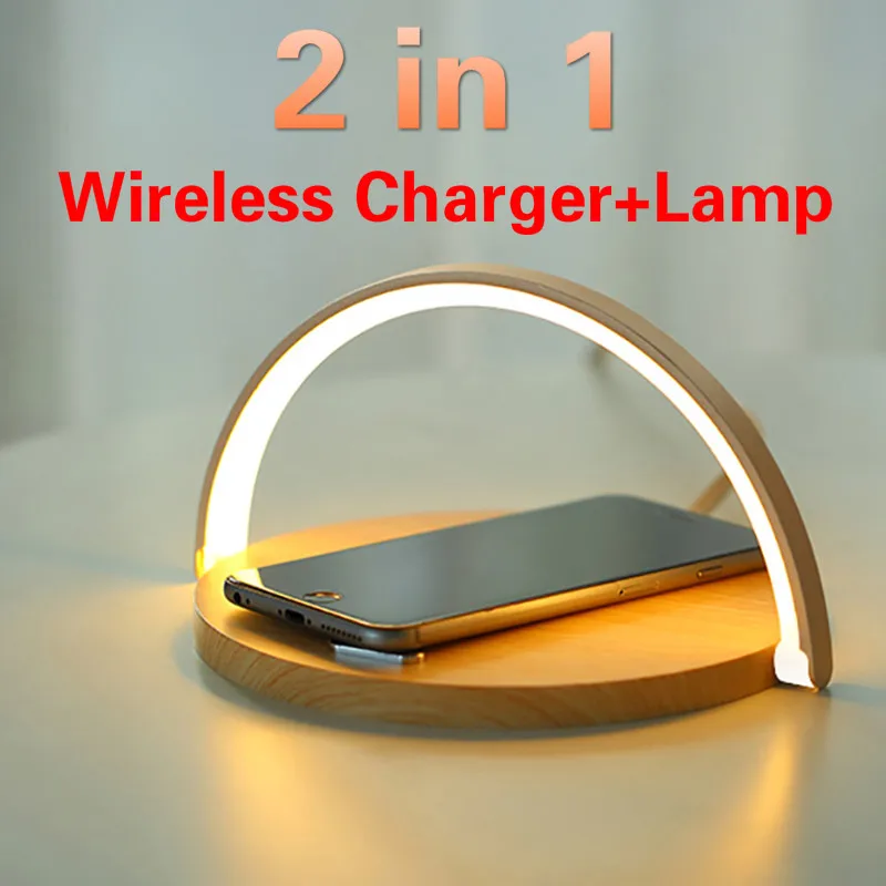 

Fast Qi Wireless Charger Table Lamp for iPhone 8 X XR XS 11 PRO Max Samsung S10 S9 + S8 Note 10 9 Charging night light Pad Stand