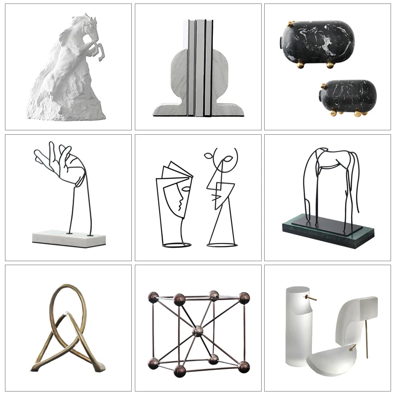 

Simple modern Nordic abstract geometric tabletop decoration model room interior soft decoration office porch decoration