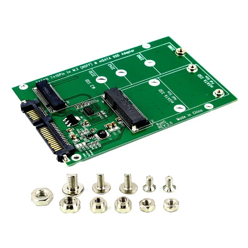 Новая замена NGFF M.2 B + M KEY или mSATA SSD к SATA III 3 адаптерной карте|Кабели для MP3/MP4-плееров|