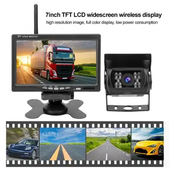

Dash Camera 7inches Car 2.4GHz Wireless Analog Camera Monitor Reversing DVR Tablet Dash Cam 18 IR LED automobiles