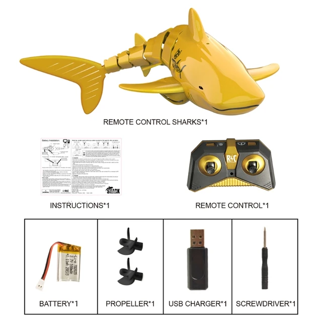 Golden Shark Shaped Boat Model Under Water Boat Novelty Vehicle Remote Control Boat with Flexible Swing 5
