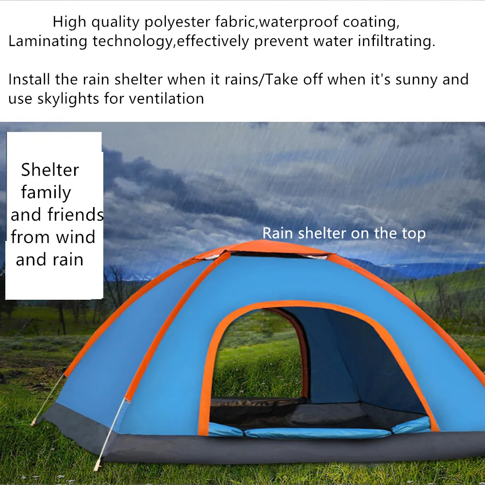 VINGVO Tente de camping pour 3 à 4 personnes Tente de Camping