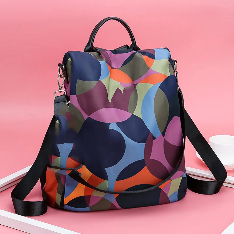

Cool Retro Multi-Functional Backpack Large Capacity Nylon Backpack Women Travel Shopping Best Sale-WT