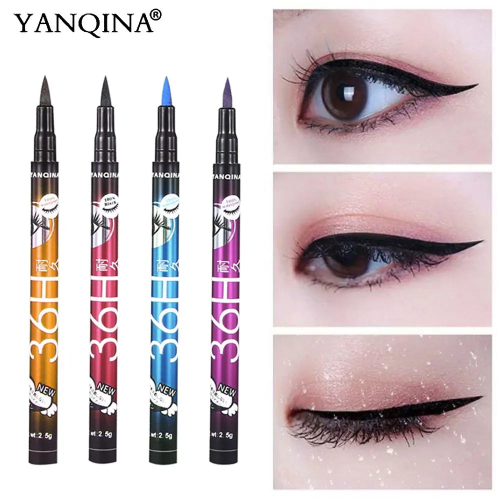 YANQINA 36H Black Waterproof Liquid Eyeliner Make Up Beauty Comestics Long-lasting Eye Liner Pencil Makeup Tools for eyeshadow YANQINA 36H Black Waterproof Liquid Eyeliner Make Up Beauty Comestics Long-lasting Eye Liner Pencil Makeup Tools for eyeshadow