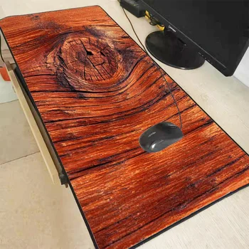 

XGZ Extra Large Mouse Pad Brown Wood Texture Mousepad Anti-slip Natural Rubber with Locking Edge Gaming Keyboard Mouse Mat XXL