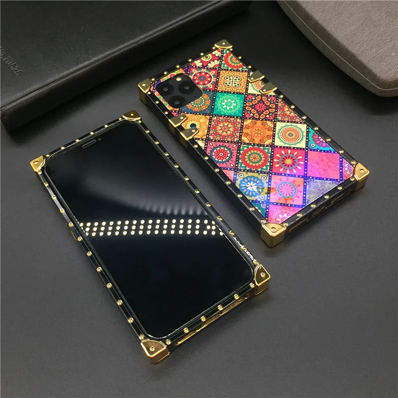 Luxury Glitter Plaid Flower Cover Square Phone Case for Samsung Galaxy S23  Ultra S22 Plus S20 FE S10 S9 S21 Ultra Note 20 10 9 8 - AliExpress