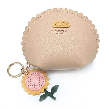 

Sunflower Little Girl Purses Small Floral Coin Purse Waterproof Cotton Small Square Pouch Card Holder Women Mini Wallet Girl Bag