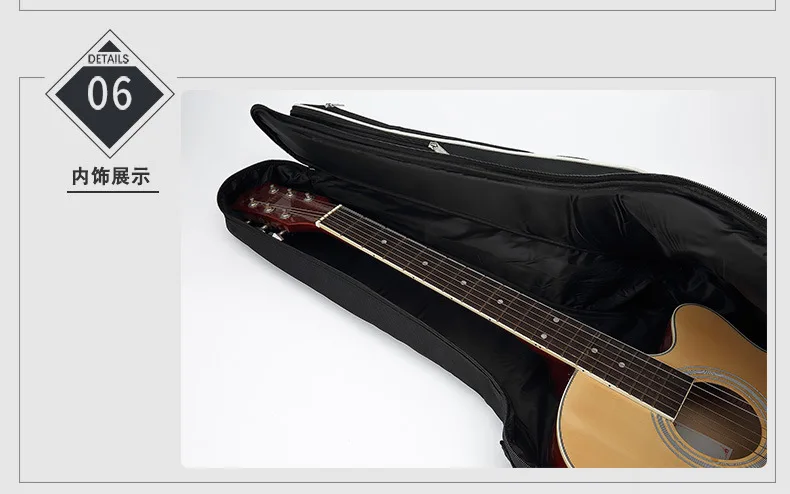 40/41 Inch Guitar Bag Fully Padded Waterproof Guitar Cover Case Soft Music Acoustic Classical Bag with Pock