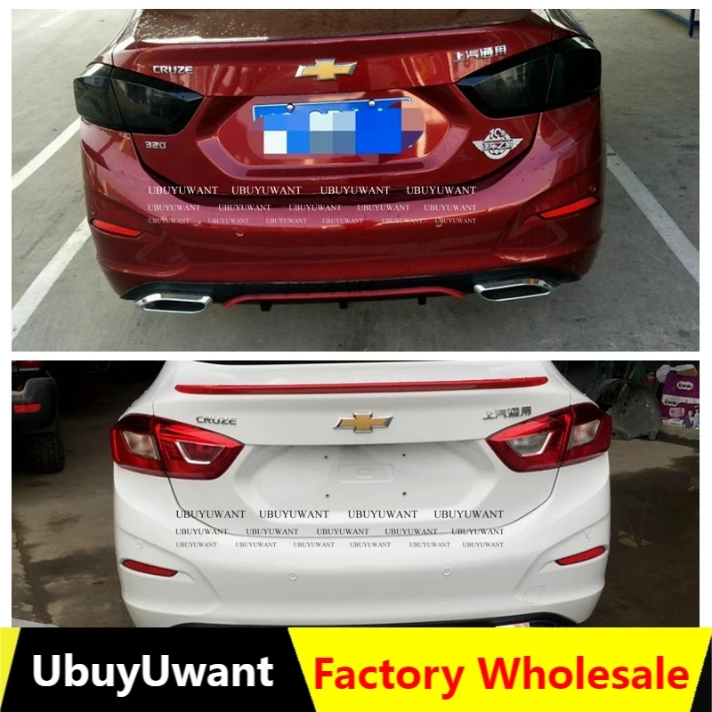 Защитные бамперы-диффузор заднего бампера для Chevrolet Cruze 2017 из АБС-пластика |