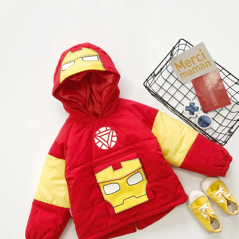

Tonytaobaby Children's Wear Boy's Hero's Cotton Padded Jacket with Thick Zipper At The Back of Large Luminous Pocket