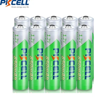 

PKCELL 10PC AAA Rechargeable Battery 1.2V 850MAH AAA NIMH Batteries AAA low-self-discharge battery for Camera Flashlight Torch