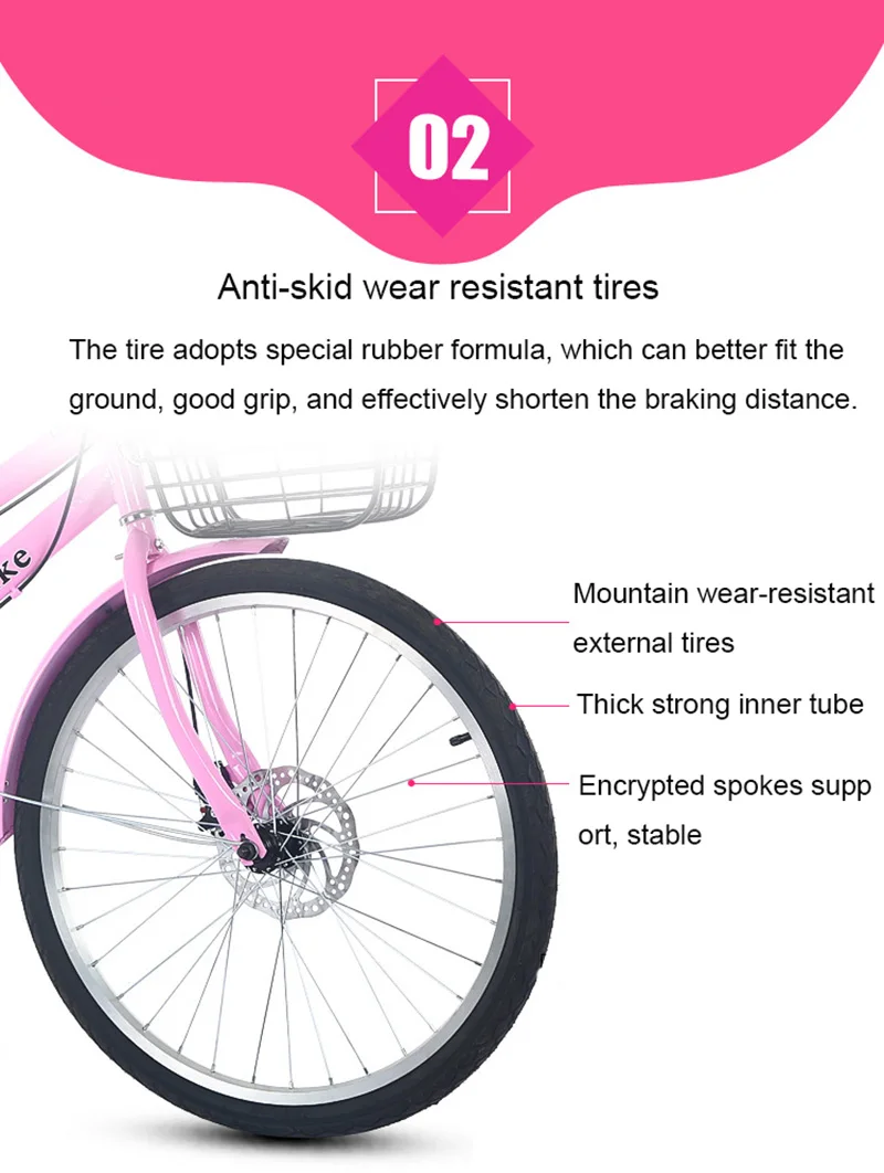 22/24 Inch Bicycle with Disc Brake for High School Student