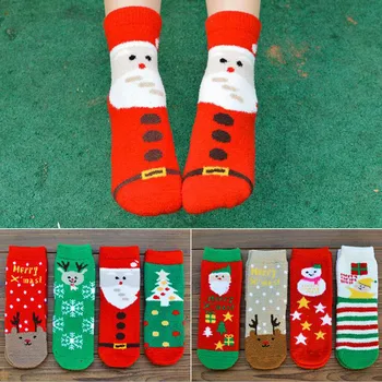 

1Pair Warm Women Socks 3D Cartoon Cute Socks Autumn Winter Christmas Winter Socks For Woman Female Happy Sock Calcetines Meias