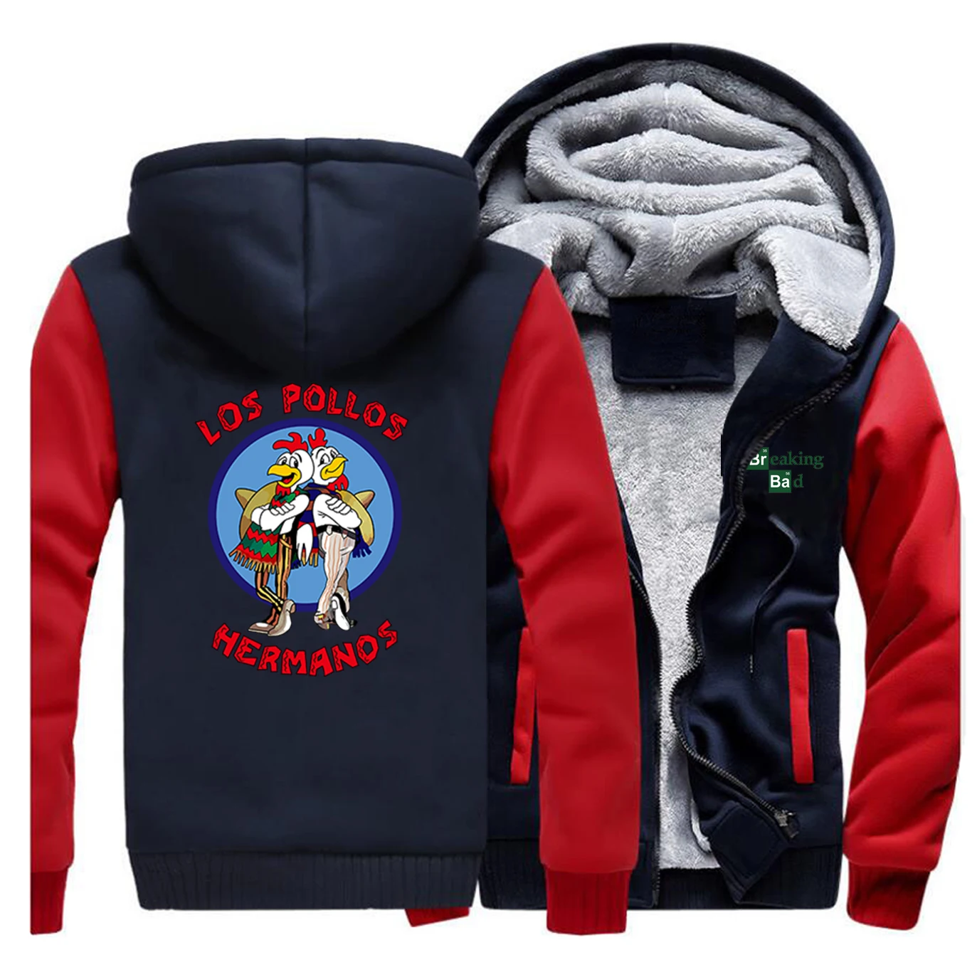 Зимняя мужская Толстая Теплая Флисовая Куртка Breaking Bad LOS POLLOS Hermanos, забавные Толстовки, Толстовки в стиле хип-хоп, пальто, толстовки, уличная одежда