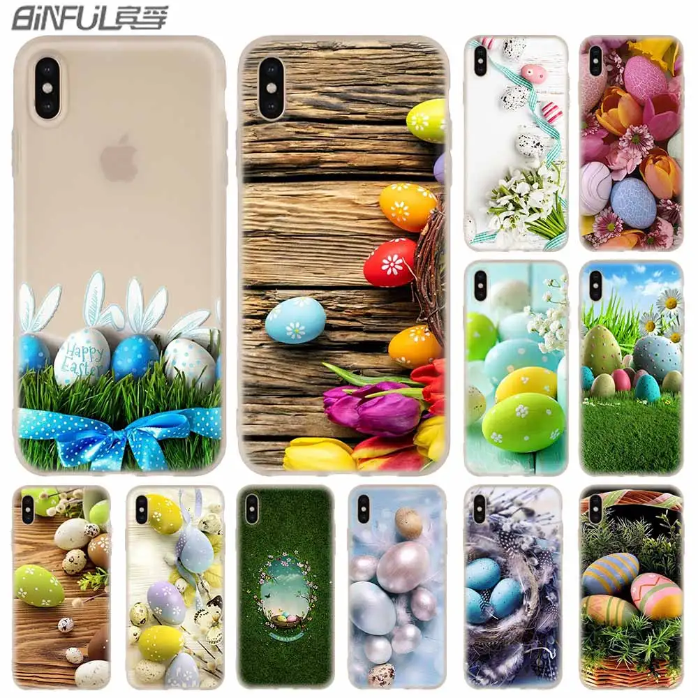 

Easter eggs Cover Case Silicone soft for iPhone X 11 Pro XS Max XR 6 7 8 Plus 5 4 S Phone Cases TeleFoonhoesjes Etui
