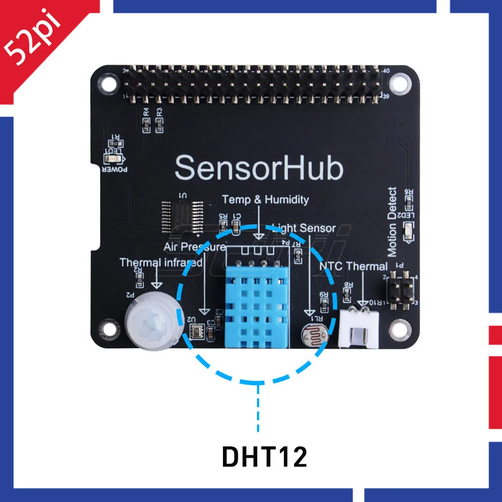 Плата разработки сенсорного концентратора 52Pi DockerPi один из модуля серии Docker Pi для