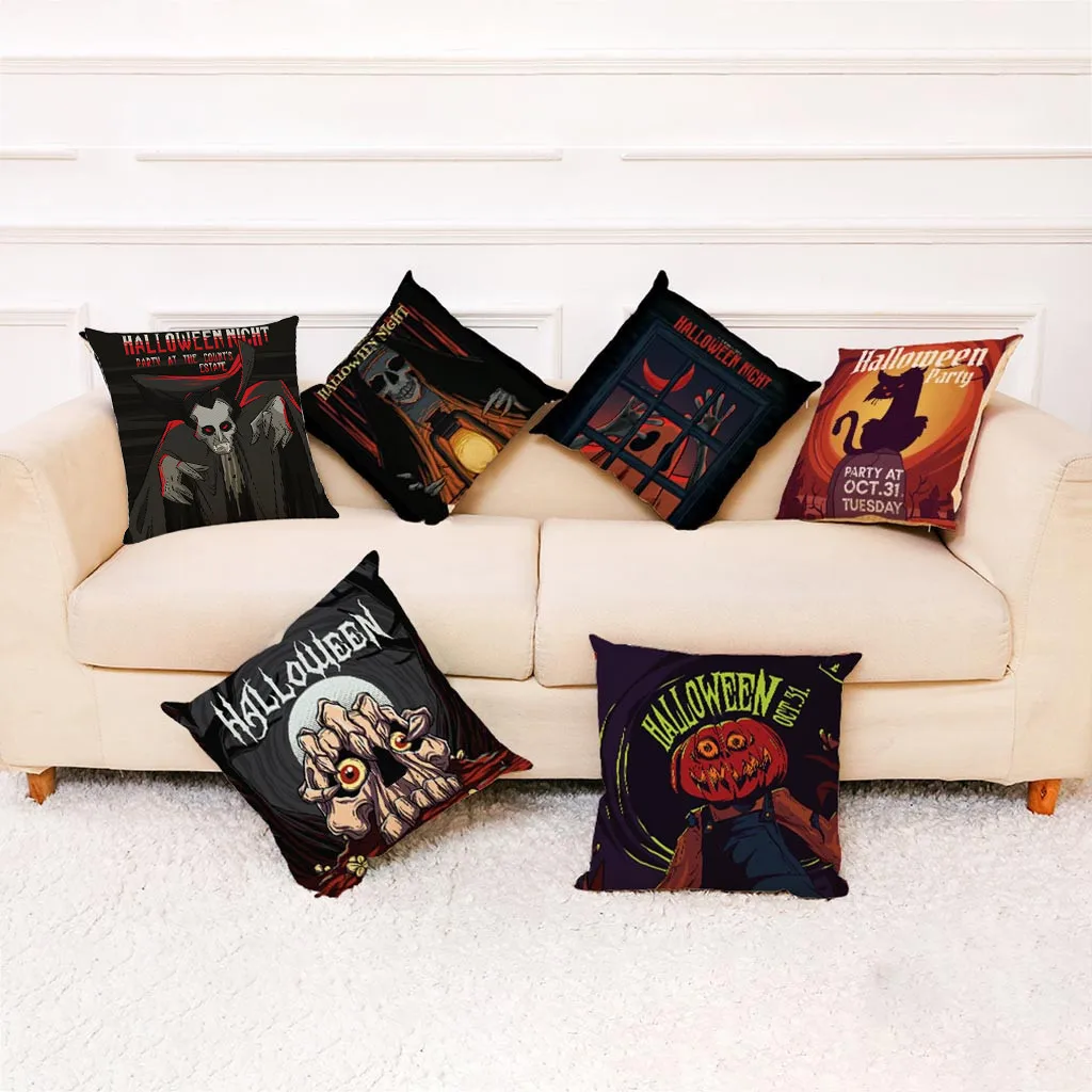 

Home Decor Cushion Cover Happy Halloween Day Pillowcase Sofa Throw Pillow Covers Cushion Cover Home Bedroom Holiday Gift Decor