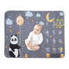 1 Set Baby Monthly Record Growth Milestone Blanket Newborn Photography Props Accessories Creative Cartoon Bear Printing 4