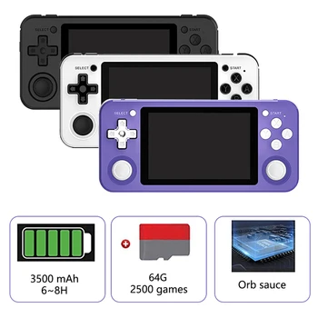

RG351P Handheld Game Console 3.5'' IPS Screen PS1 RK3326 64G Open Source Linux System 2500 Retro Games 64 Bit Video Game Console