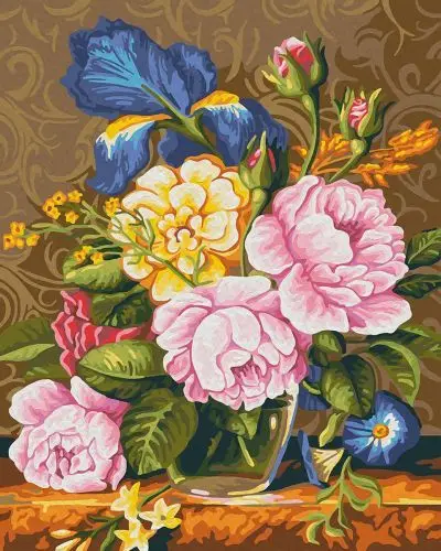 HUACAN живопись по номерам розы цветы наборы холст для рисования ручная роспись DIY картины маслом украшение дома искусство - Цвет: SZHC1-017