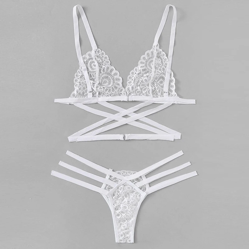 Women Lingerie Bra Set Lace Sling Bra Thong Set Bandage Underwear Sleepwear women lingerie