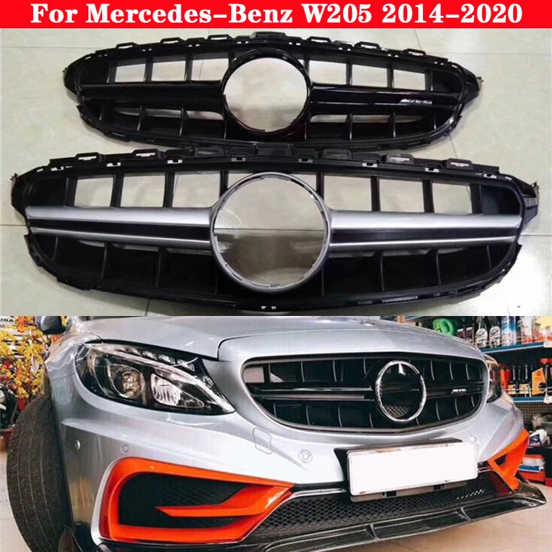 Grille pare-choc avant centrale Grille Calandre Avant Pour Mercedes Pour  Benz W205 C63 C63S AMG