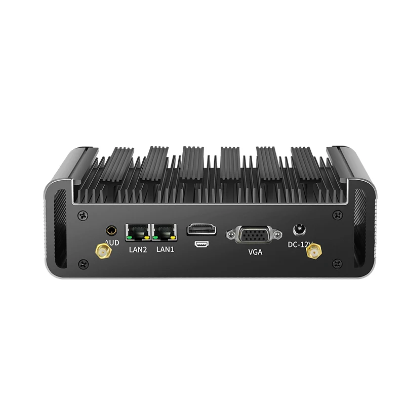 XCY-팬리스 미니 PC, 인텔 코어 i3 4010U i5 4200U i7 4500U 2x RS232 2x GbE LAN HDMI VGA 4x USB 포트 지원 WiFi Windows Linux