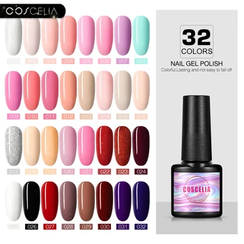 

COSCELIA 7ML Gel Polish Set All For Manicure Semi Permanent Nail Art Gel Nail Polish Top Coat Soak Off UV LED Gel Varnish