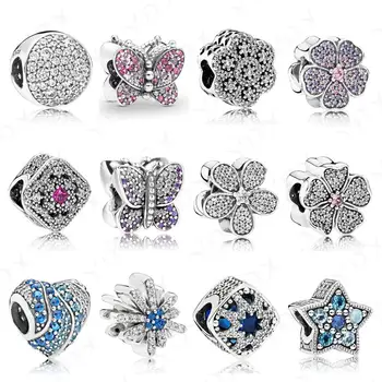 

YDX 100% 925 Sterling Silver Charm Classic Hot Sale Butterfly Petal Pentagram Women Bracelet and Necklace DIY Jewelry Gift