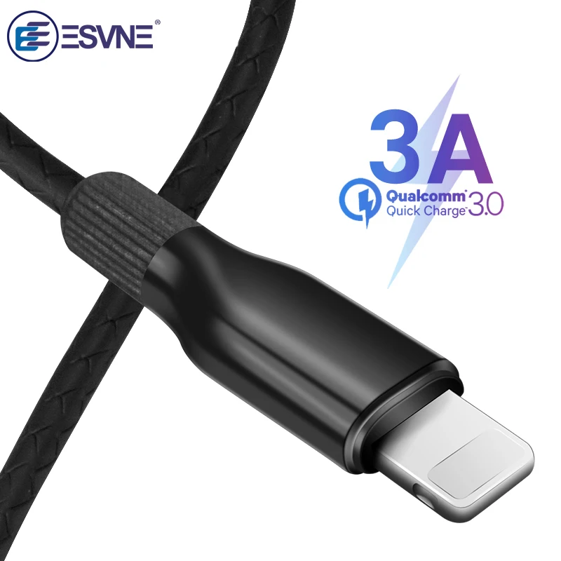 ESVNE 3A быстро Зарядное устройство данные микр USB кабель для передачи данных для iPhone XiaoMi android 8 контактный шнур провод Тип usb-C кабель USB C для зарядки мобильного телефона