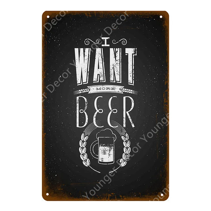 Man Cave Drinks Beers Decoration Vintage Metal Tin Signs Gin Tonic Wine Plaque Shabby Chic Pub Bar Casino Poster Wall Art Decor - Цвет: YD4210F
