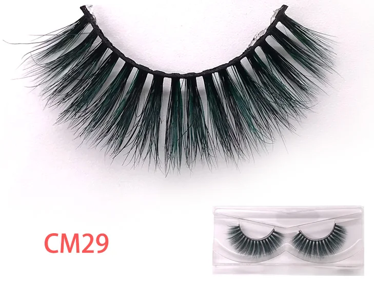 CM29 New color 3D luxury mink lashes wholesale natural long individual thick fluffy colorful false eyelashes Makeup Extension Tools - Цвет: CM29