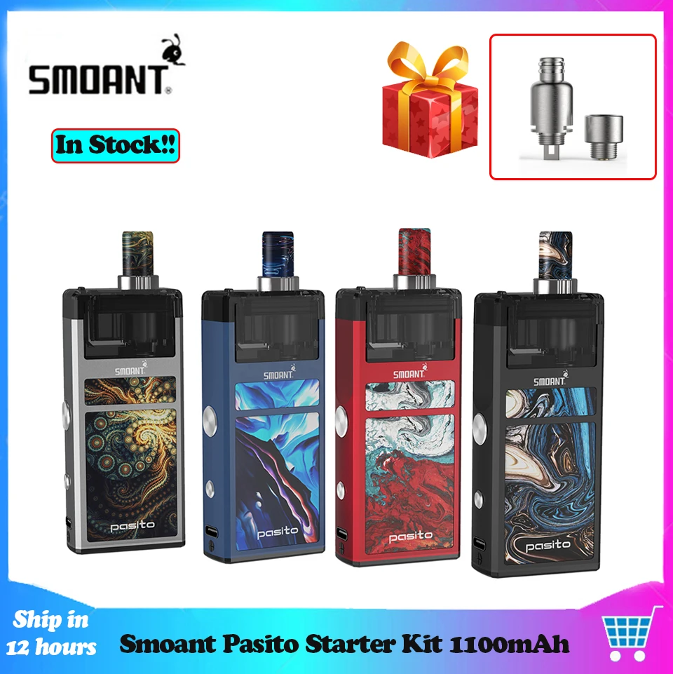 

Free Gift !! Original Vape Pen Smoant Pasito Starter Kit 1100mAh rebuildable with 3ML pod for MTL DTL vaporizador vs Lyra Kit