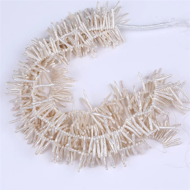 6-8mm Natural White Baroque Loose Wholesale Freshwater Pearl Strands Side  Hole Strap Chain - AliExpress