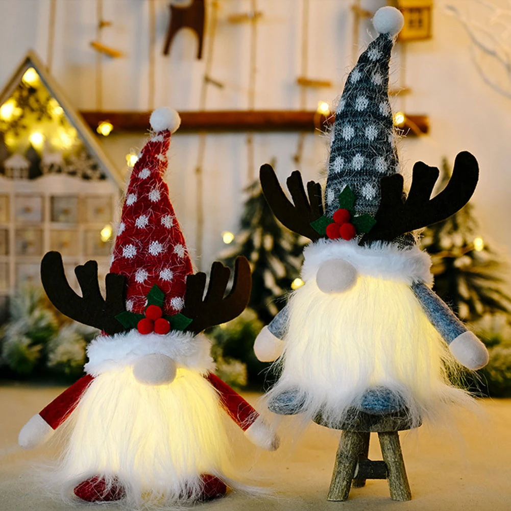 Celebrate It Christmas Ornaments 2022 2022 Christmas Ornaments With Lights Glowing Faceless Old Man Rudolph Doll  Dwarf Goblin Doll Xmas Celebration Decoration Gift|Pendant &amp; Drop Ornaments|  - Aliexpress