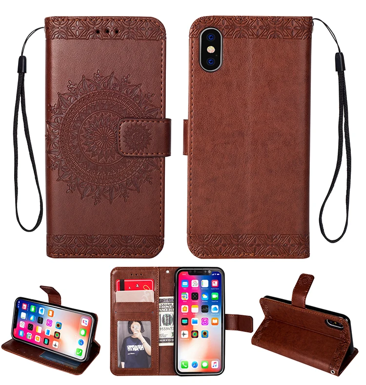 

Luxury Wallet Flip Totem pattern Case For Apple iPhone 11 Pro Max 2019 X XR XS MAX 8 7 6 6S Plus 5 5S SE Leather Global Case