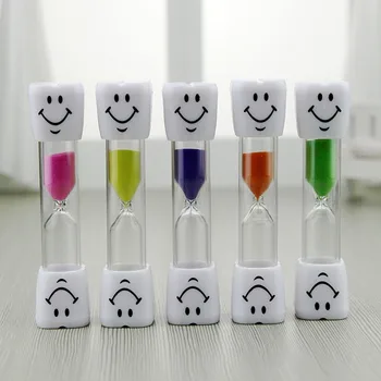 

1PCS 2/3 Minutes Smiley Hourglass Timer Children Tooth Brushing Timer Hourglass Sand Clock Home Decoration Accessories Gift