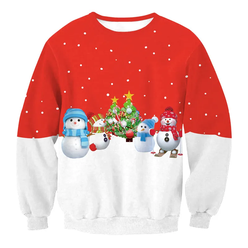 Рождественский свитер унисекс для мужчин и женщин, большой размер, с принтом, круглый вырез, для девушек, Осень-зима, тонкие топы, одежда с длинным рукавом, Рождество, XL - Цвет: Sweater  22