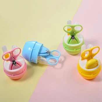 

Cartoon Animal Pattern 4-Piece Baby Nail Clipper Set Baby Safety Care Supplies Storage Box For Travel