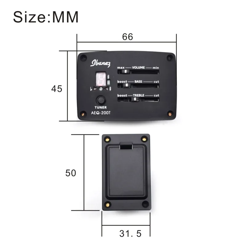 3 полосная Акустическая гитара эквалайзер Эквалайзер предусилитель звукосниматель пьезо усилитель Aeq-200t черный для дерева аксессуар для гитары