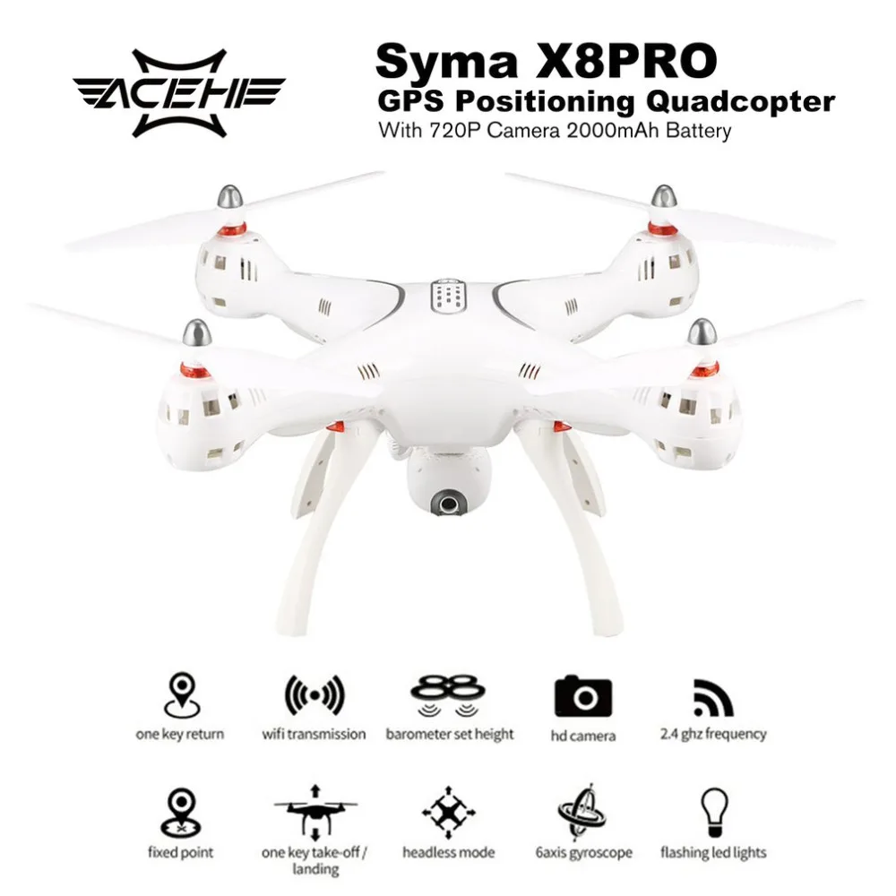 Syma X8PRO 2,4G gps позиционирование FPV RC Дрон Квадрокоптер с 720P HD Wifi регулируемая камера в режиме реального времени удержание высоты