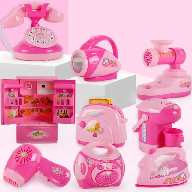 Children Kid Boy Girl Mini Kitchen Electrical Appliance Sewing Machine Toy Set Early Education Dummy Household Pretended Play 1