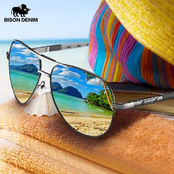 

BISON DENIM Sunglasses Polarized UV400 Vintage Men's Sunglasses Driving Fishing Sunglasses for Men 2020 oculos de sol masculino
