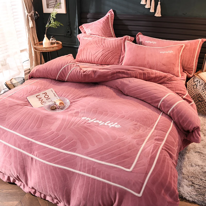 

Law Levin Flannel Winter Thick Milk Velvet Bedding Quilt Cover Bed Sheet