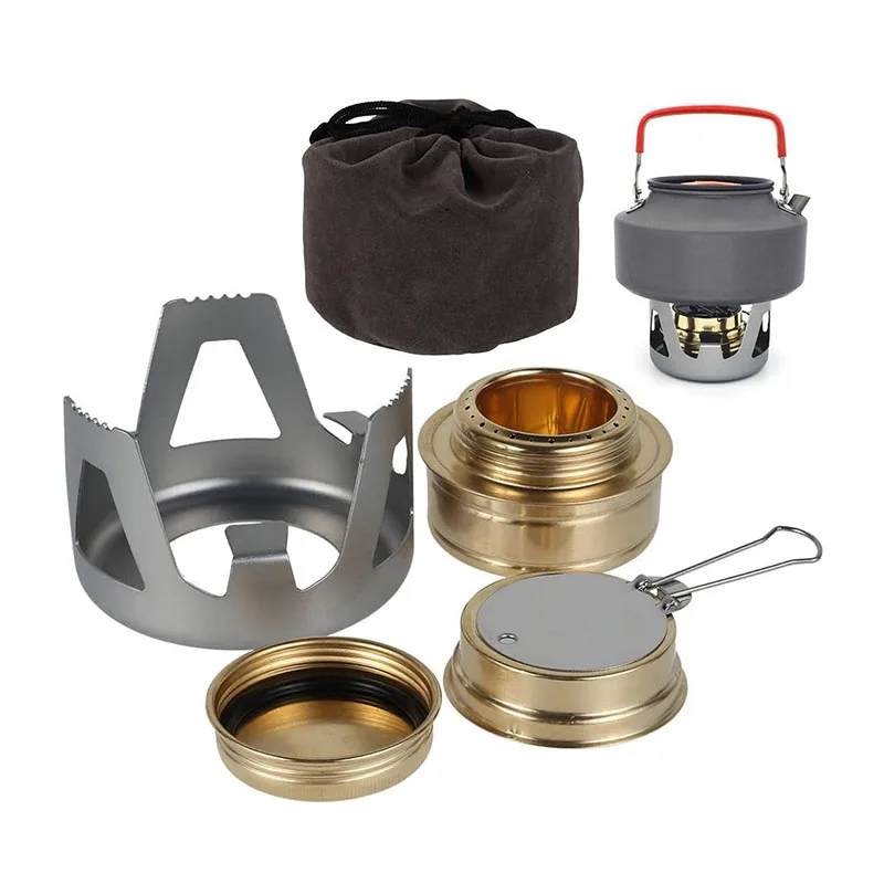 Portable Mini Alcohol Stove Burner Outdoor Ultralight Brass Camping Cooking Stove Outdoor Camping Backpacking Tourist Burner 2