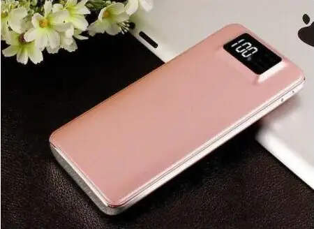 Rose gold 30000 мАч Внешний аккумулятор, внешний аккумулятор, 2 USB светодиодный внешний аккумулятор, портативное зарядное устройство для мобильного телефона, для Xiaomi Mi, iphone 11, huawei - Цвет: Rose gold