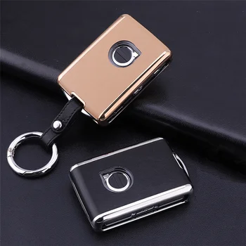 

Aluminium Alloy leather Remote Car Key Case Cover For Volvo S90 V90 XC90 XC60 XC40 2017 2018 T5 T6 2015 2016 T8 Auto Accessories